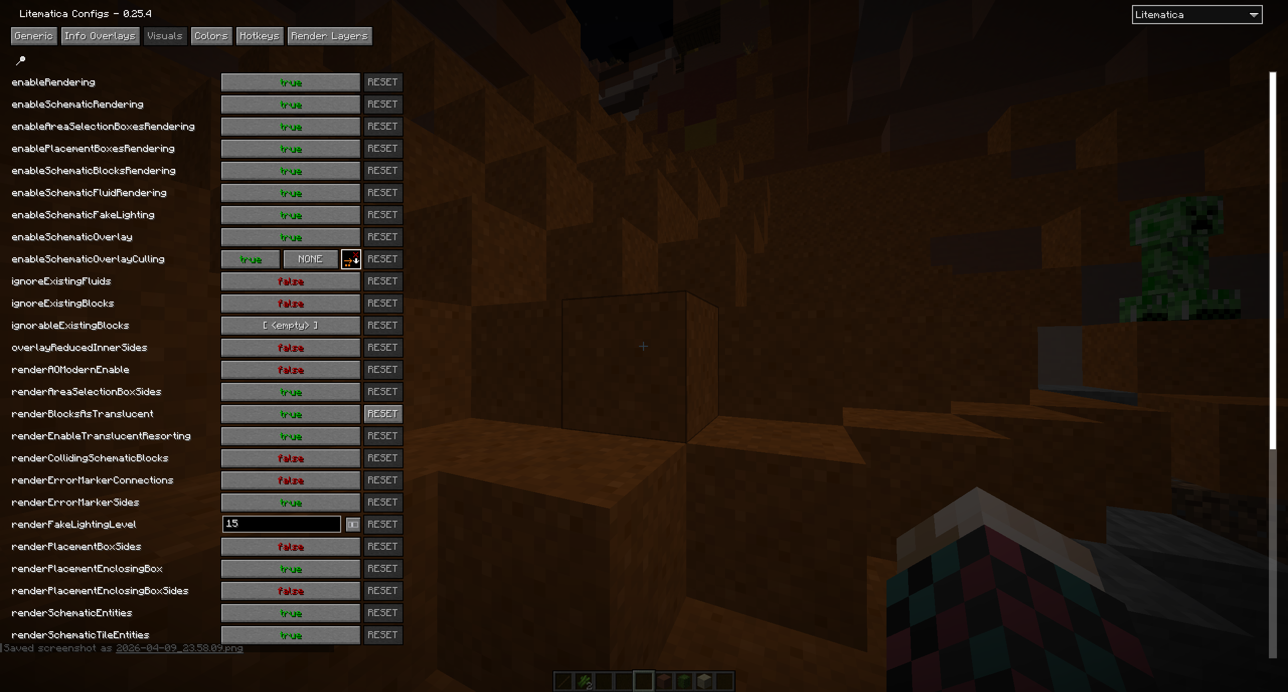 Open the Litematica hotkeys menu